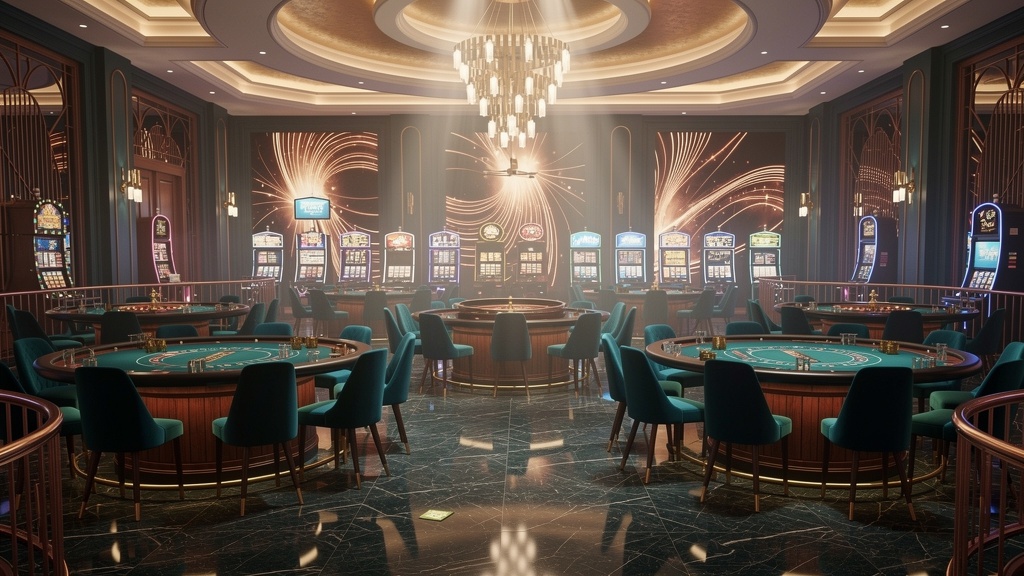 Premium Australian casino floor at night